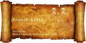 Kozsik Kitti névjegykártya